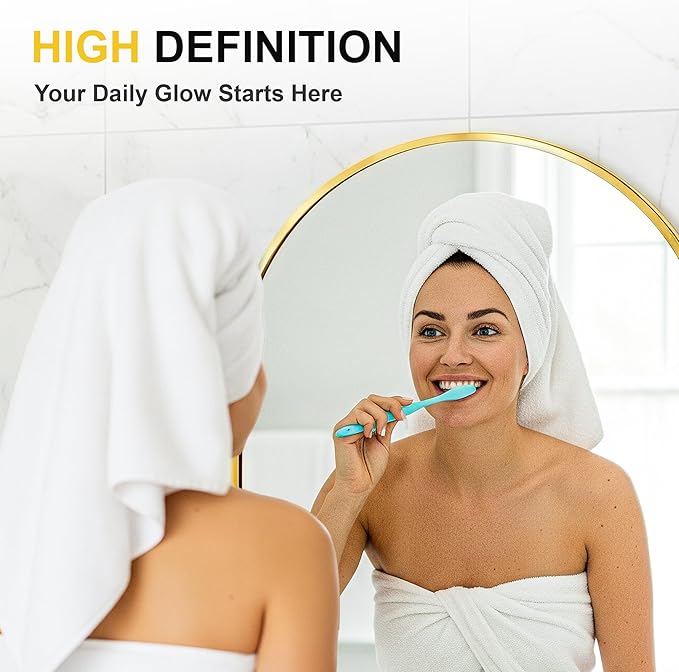 Oval Bathroom Mirror for Wall, 2 Pack 24"x36" Bathroom Vanity Mirror for Over Sink, Bedroom, Living Room, Entryway, Metal Frame & HD Shatterproof Glass, Wall Mounted Horizontally or Vertically(Gold)