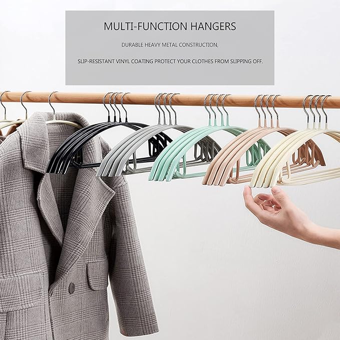 Contour Metal No Bumps Hanger - Suit, Coat & Sweater Hanger (Pack of 30, White)