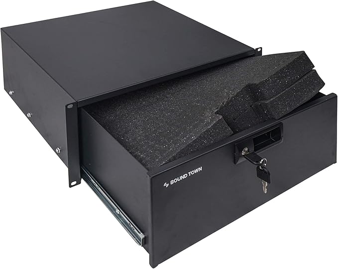 Sound Town 19-inch 4U Locking Rack Drawer, with Protection Foam (STRD-4D)
