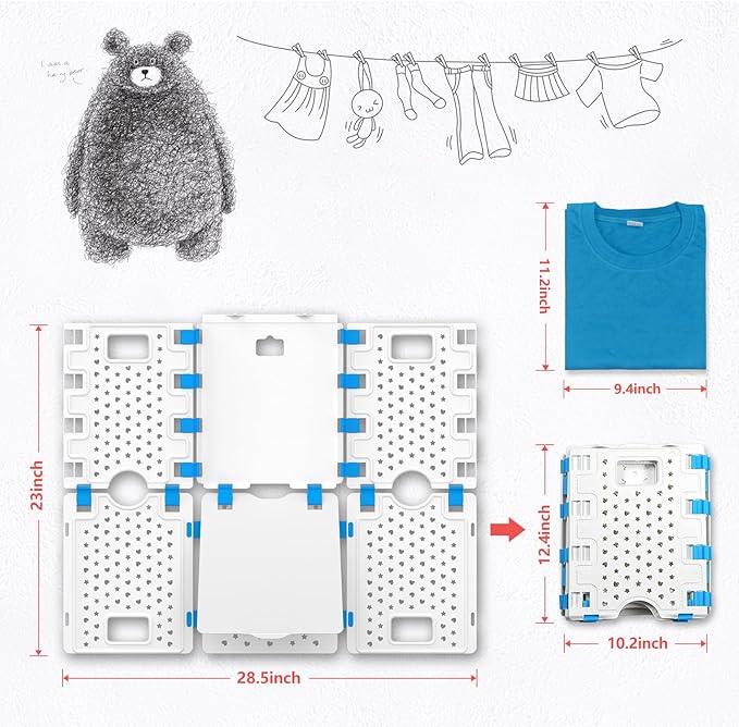 BoxLegend V4 Shirt Folding Board Enlarged and Widened Shirt Folder Folding Adults Laundry Tool Clothes Folder Laundry folders Folding Boards for tshirt, Sweater, Pants, Dresses, White