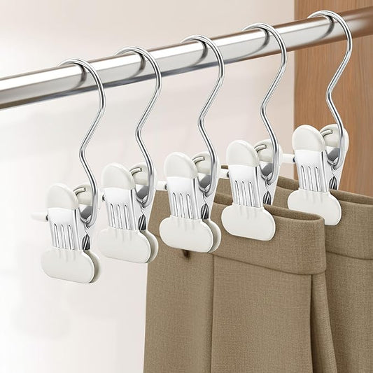 40 Pack Wide Leggings Hangers for Closet, Metal Pants Hangers with Clips, Non-Slip Skirt Boot Skirt Jeans Hanger, Stackable Closet Organizer Space Saving White