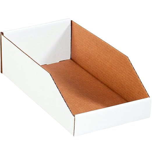 Box USA BBINMT815 Open Top Bin Boxes, 8" x 15" x 4 1/2", Oyster White (Pack of 50)