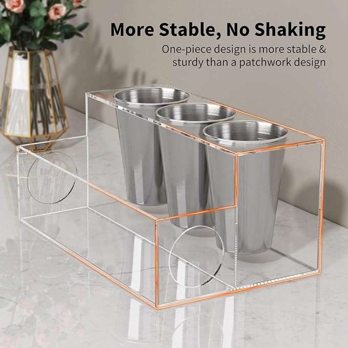 NIUBEE Hair Tool Organizer, Clear Acrylic Hair Dryer and Styling Organizer, Bathroom Countertop Blow Dryer Holder, Vanity Caddy Storage Stand for Accessories, Makeup, Toiletries