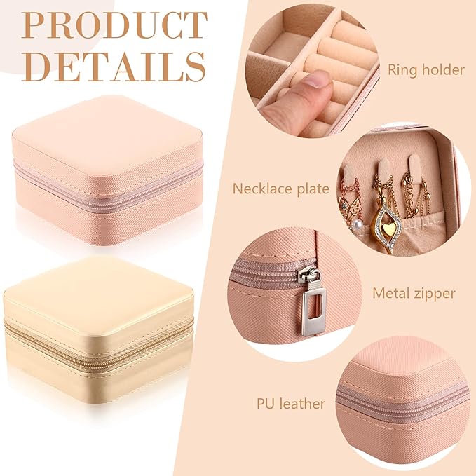 Kigeli 18 Pcs Travel Jewelry Case Bulk Bridesmaid Gift Boxes Small Jewelry Box Mini Storage Organizer for Women Return Gift(Bright Color)