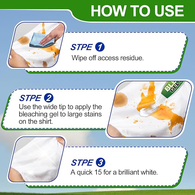 Stain Remover Bleach Pen for Clothes 2 PACK Bleach Gel Pen Targeting Specific Stains Bathroom Cleaner, Shower, Caulk