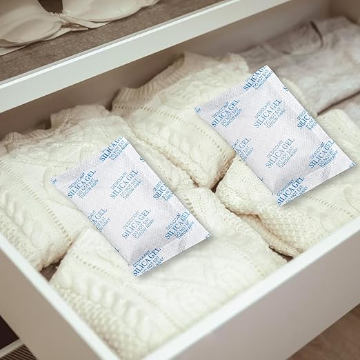 Moisture Absorbers – 100 Gram 36 Packs Silica Gel Packets, Desiccant Packs for Storage, Food Safe Desiccant for Foods, 3D Filaments, Electronics, Tools, Safes