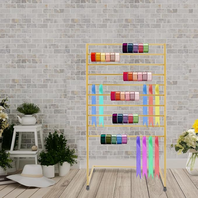 10 Tiers Rolling Display Tie & Scarf Rack Towel Belt Pants Hangers Hijab Stand Ribbon Organizer, Floor Standing Tie Scarves Necktie Holder Hanging Rack for Home Commercial Clothing Retail Store