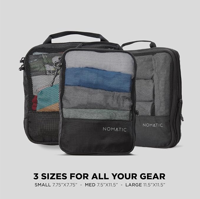 NOMATIC Packing Cubes, Compression Luggage Organizers for Carry-On, Suitcases, Travel Bags, Small