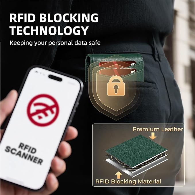 RUNBOX Wallet for Men Slim Rfid Leather 2 ID Window With Gift Box | Slim, Rfid, 2 ID Window, With Gift Box, Slim, Rfid