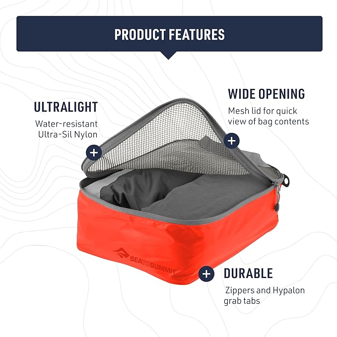 Sea to Summit Travelling Light Garment Mesh Bag Packing Organizer, Small, Spicy Orange