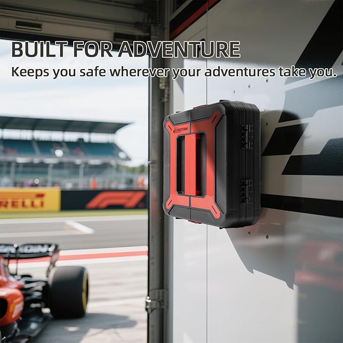 Hard Case First Aid Kit 408 Pcs - Wall Mountable Trauma Kit for Car, Home, Office & Truck - Comprehensive Large First Aid Supplies with Color-Coded Labelled Compartments