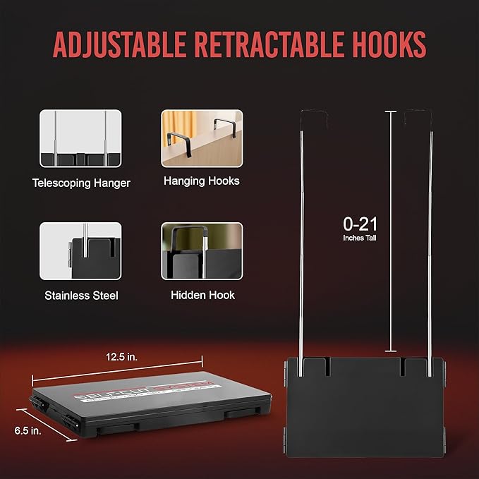 Self-Cut System 3 Way Barber Mirror with Height Adjustable Hooks, 360 Trifold Self Cut Mirror for Haircuts for Men and Women, Travel-Friendly, Three-Way Design for Easy Grooming & Styling