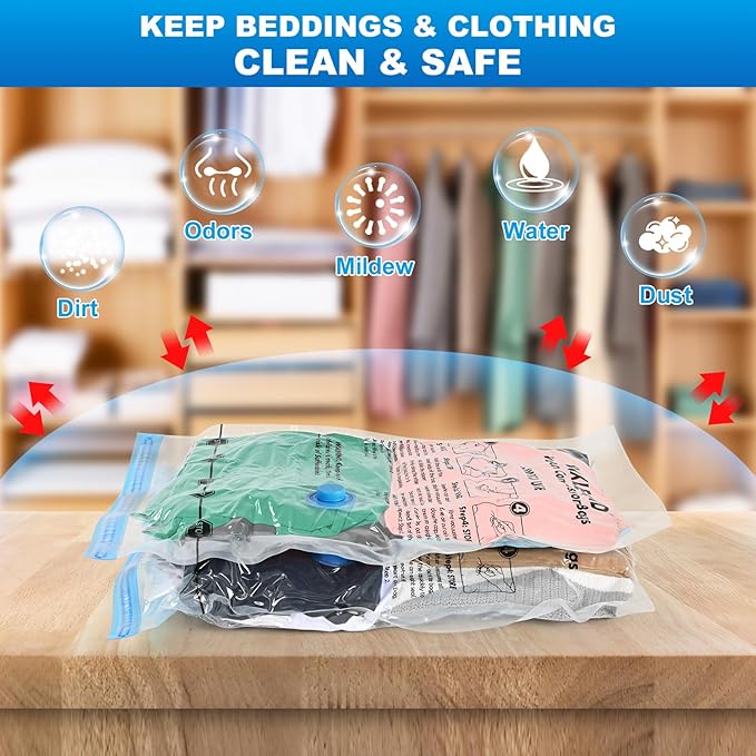 BoxLegend 20 PACK Vacuum Seal Bags for Clothing Travel with Wireless USB Electric Pump (2M, 6S, 6XS, 6XXS) Travel Vacuum Bags Must-Have Airplane Travel Essentials for Luggage Space Saving Compression