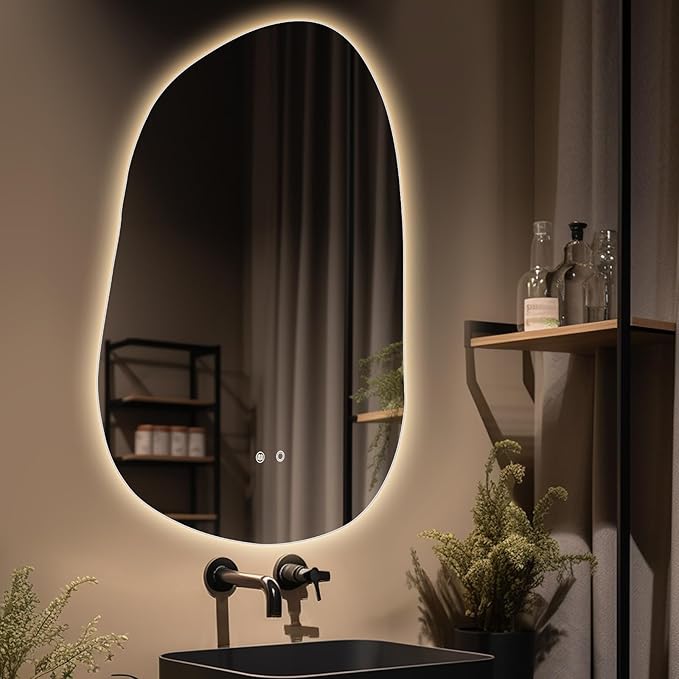 WallBeyond LED Bathroom Mirror with Lights, 22 x 30 Inch Led Bathroom Vanity Mirror for Wall, Anti Fog Mirror for Bathroom, 3 Colors and Dimmable Light, Horizontal/Vertical