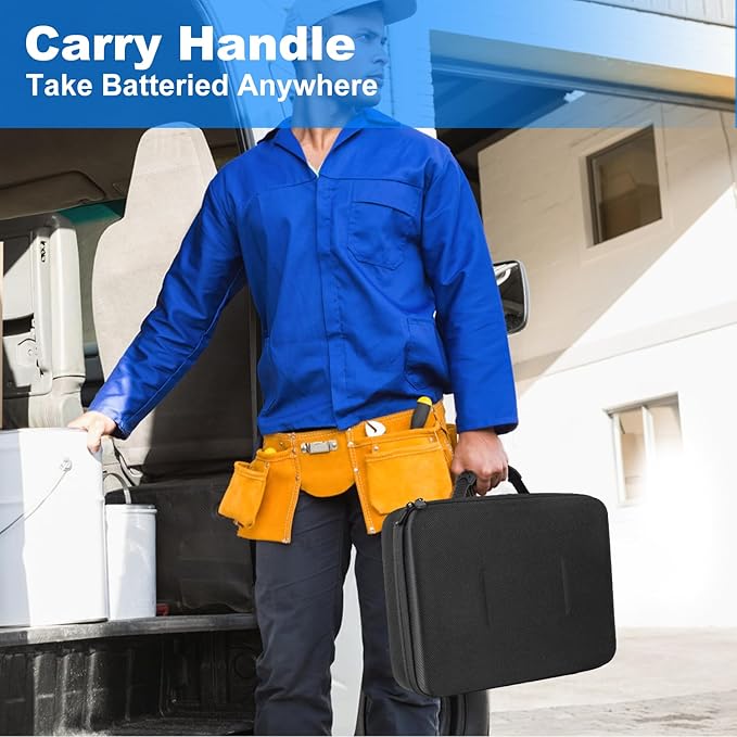 Battery Organizer Storage Case with Tester (BT168),Battery Holder Box Vault Case Waterproof, Large Capacity Batteries Carrying Case Container Bag Fit for 200+ Batteries AA AAA C D 9V