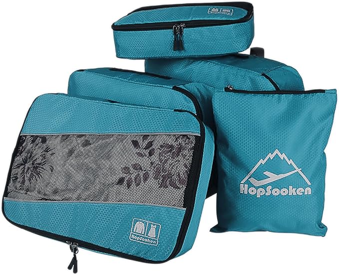 5 Set Packing Cubes for Travel Large Suitcase Luggage Organizer Bags Travel Accessories Vacation 4 Cubes 1 Laundry Pouch Bag
