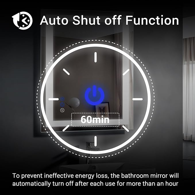32"x24" LED Bathroom Mirror with Lights Front & Backlit Vanity Mirror,Double Light bar Smart Wall-Mounted Design,Adjustable Warm White/Natural/Daylight,Anti-Fog,Shatterproof,Memory Function