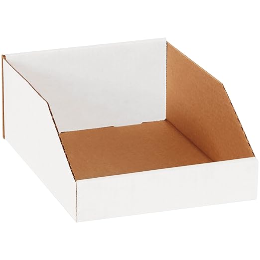 Box USA BBINMT912 Open Top Bin Boxes, 9" x 12" x 4 1/2", Oyster White (Pack of 50)