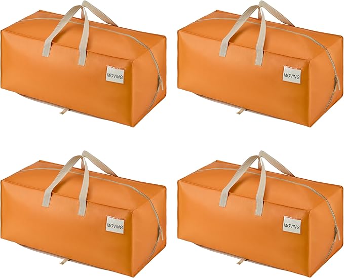 VENO 4 Pack Heavy Duty Moving Bags with Backpack Straps, Zippers & Handles, Extra Large Packing Bags for College Dorm Essentials, Moving Supplies Alternative to Cardboard Moving Boxes