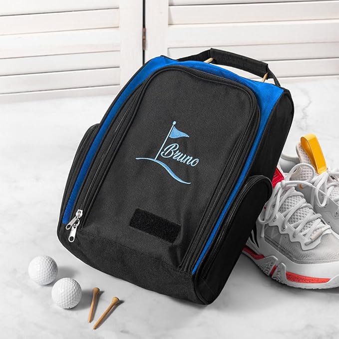Personalized Golf Shoe Bag, Custom 10 Colors Embroidered Name and Pattern Golf Shoe Carrier Bag with Carrier Handle Father's Day Gift