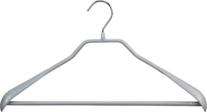 Mawa by Reston Lloyd BodyForm Series Non-Slip Space-Saving Clothes Hanger with Bar For Pants, 16 1/2", Style 42/LS, 1-Each, Silver