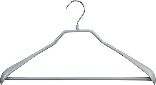 Mawa by Reston Lloyd BodyForm Series Non-Slip Space-Saving Clothes Hanger with Bar For Pants, 16 1/2", Style 42/LS, Set of 2, Silver