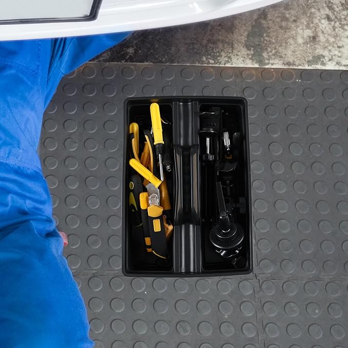 Set of 6 Plastic 3 Compartments Cleaning Supplies Caddy with Handle, Commercial Cleaning Caddy Organizer, Gray