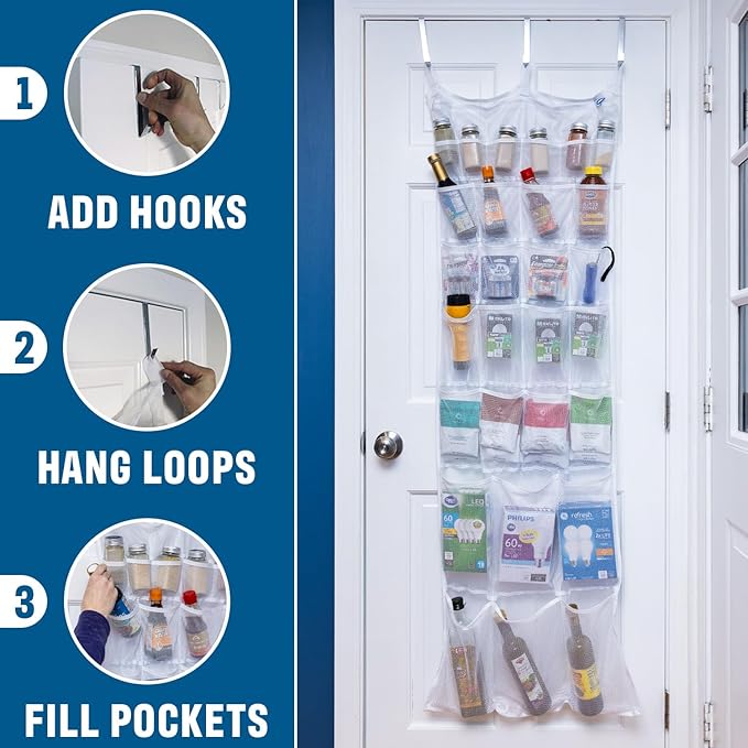 Cruise On Large Mesh Over-the-Door Organizer, 34-Pocket Hanging Storage for Cruise & Home (24"x60"),Travel Essential for 2026-2027, Shoe & Bathroom Organizer for Closet, Cabin, or Behind-Door Storage