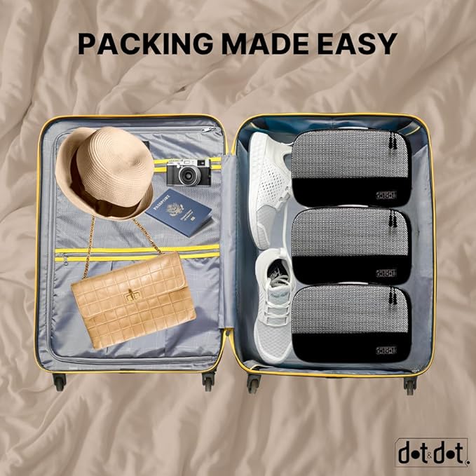 5pc Small Black Packing Cubes for Suitcases - Travel Packing Organizers for Carry on Suitcase