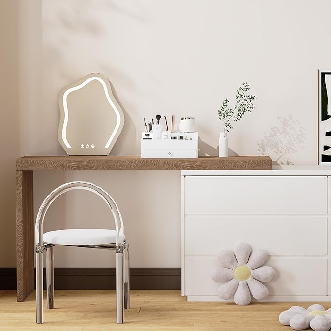 Hair Tool Organizer, Acrylic Hair Blow Dryer Holder Stand for Straightener and Curling Storage, Bathroom Vanity Countertop Organization for Makeup Accessories (White)