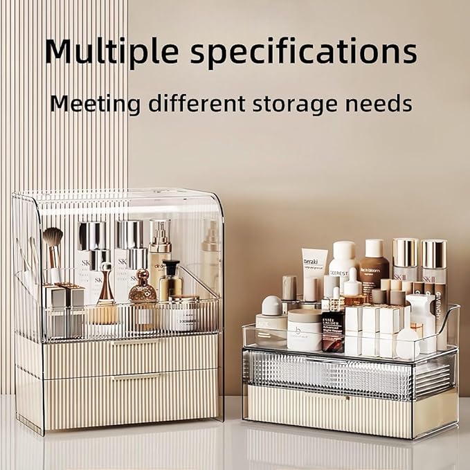 Makeup Organizer Countertop Large Cosmetic Display Cases Cosmetic Organizer Skin care Organizer, 2 Drawers