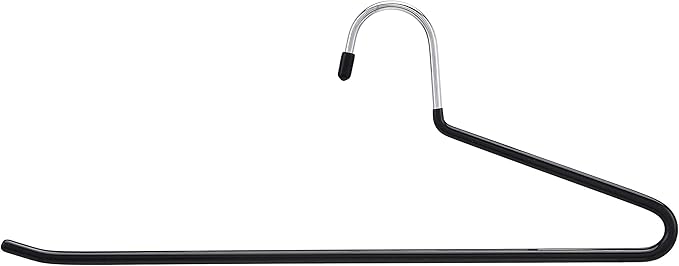 Amazon Basics Trouser/Slack Hangers Easy Slide Organizers, 30-Pack, Metal, Rubber, Black/Silver