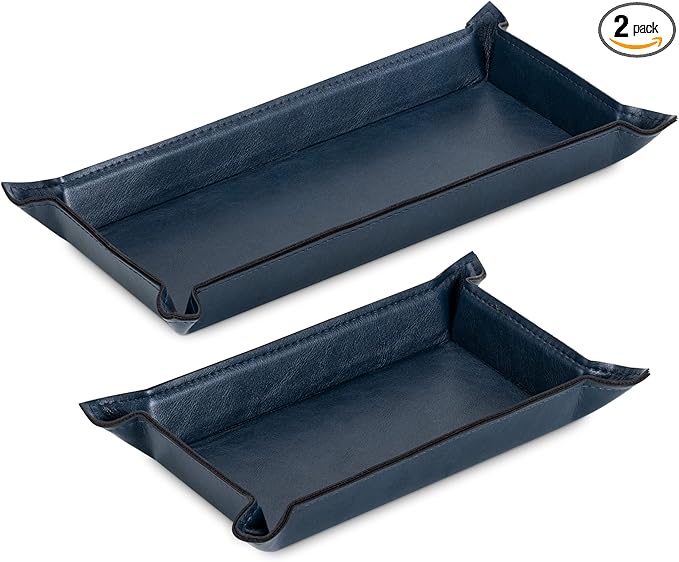 Navaris 2 x Empty Tray for Keys, Coins, Mobile Phones, Jewellery – Entrance Table for Office Bedside Tables