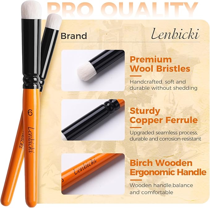 Dry Brush Miniature 6PCS Professional Hobby Detail Craft Paint Brush Set for Miniatures, Models, Figurines