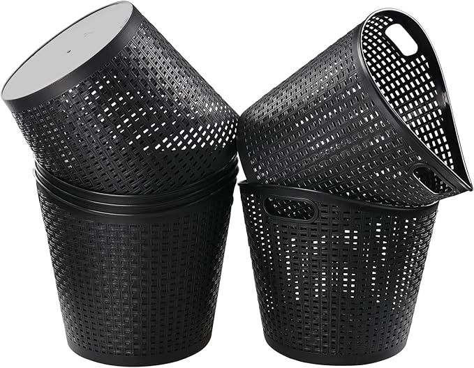 Readsky 40L Tall Flex Laundry Basket, Large Plastic Storage Basket with Handles, 6 Pack