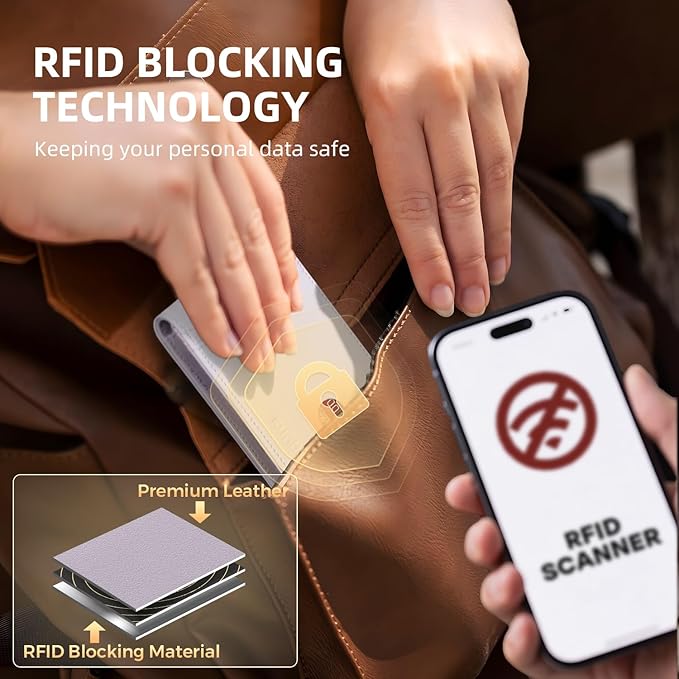 RUNBOX Wallet for Men Slim Rfid Leather 2 ID Window With Gift Box | Slim, Rfid, 2 ID Window, With Gift Box, Slim, Rfid