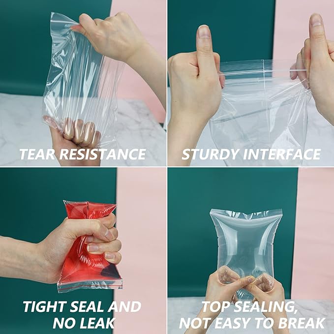 13" x 15"(200 Count) Large Zip Poly Bags - Clear Plastic Reclosable Storage Zipper Bags 2 Mil for Clothing, T-Shirts, Pants