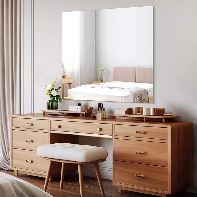 CILIBER Frameless Wall Mirror, 36x36 inch Square Bathroom Mirrors for Wall, Upgraded Shatterproof Vanity Mirror Over Sink with Polished Edge for Bathroom,Bedroom,Living Room and Entryway