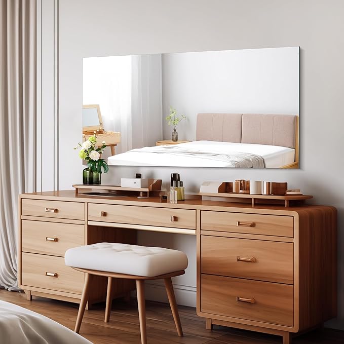 CILIBER Frameless Mirror, 24x48 Inch Large Bathroom Mirrors for Wall Over Sink, Upgraded Shatterproof Vanity Mirror with Polished Edge for Bathroom,Bedroom,Living Room and Entryway