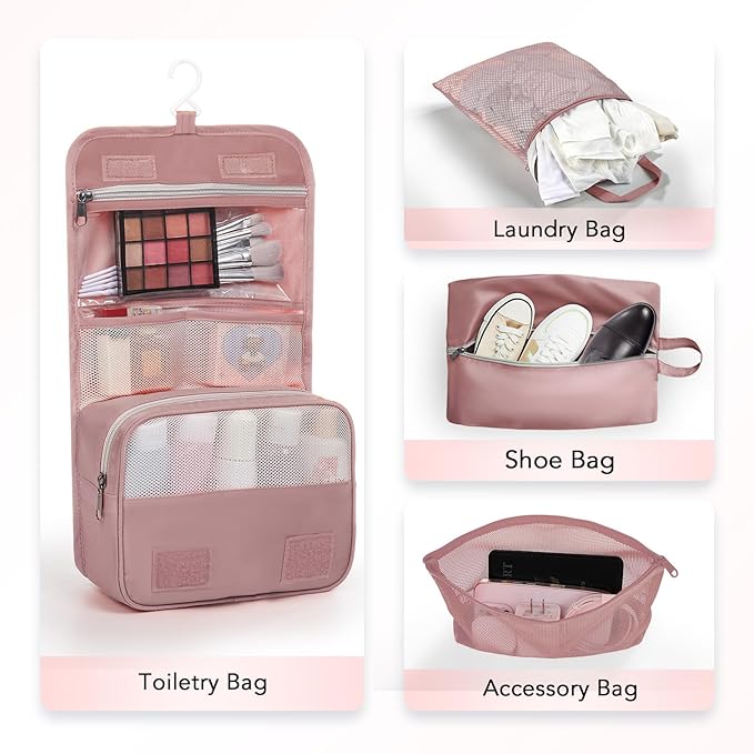 10 Set Compression Packing Cubes for Travel Essentials,Compressible Expandable Packing Cubes for Suitcase,OlarHike Luggage Organizer Bags for Travel,Handy Helper for Organizing Clothes(Light Coral)