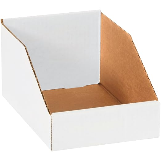 Box USA BBINBIN69 Open Top Bin Boxes, 6" x 9" x 4 1/2", Oyster White (Pack of 25)