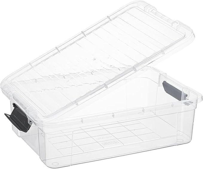 Superio 6 Pack Clear Plastic Storage Container with Lid Home - 13.7 Qt, Office Organizer Storage Bin, Stackable, For Closet, Under the Bed, or Locker, Use for Clothes, Food, Toys, Supplies, Linen.