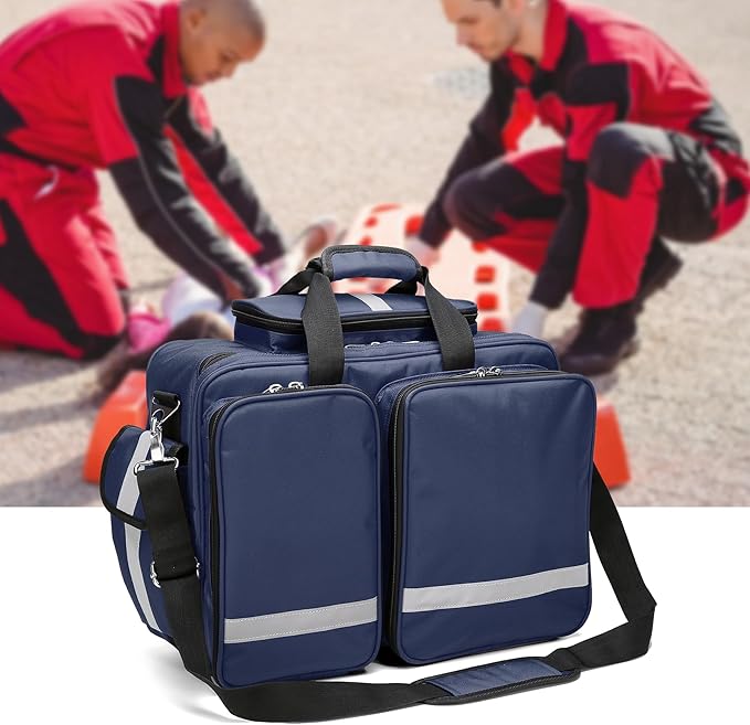 First Aid Bag - Empty Medical Storage Bag for Home Health, Nursing Students, Therapists & Doctors