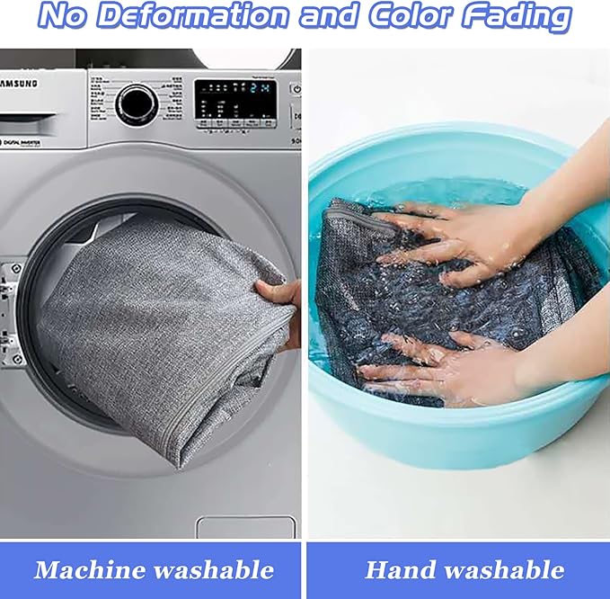 Extra Large Storage Bags, Folding Moving Comforter Blanket Storage Bags Closet Organizers and Storage Containers for Clothes with Clear Window for Bedding Pillow (Grey, 3 x 105L)