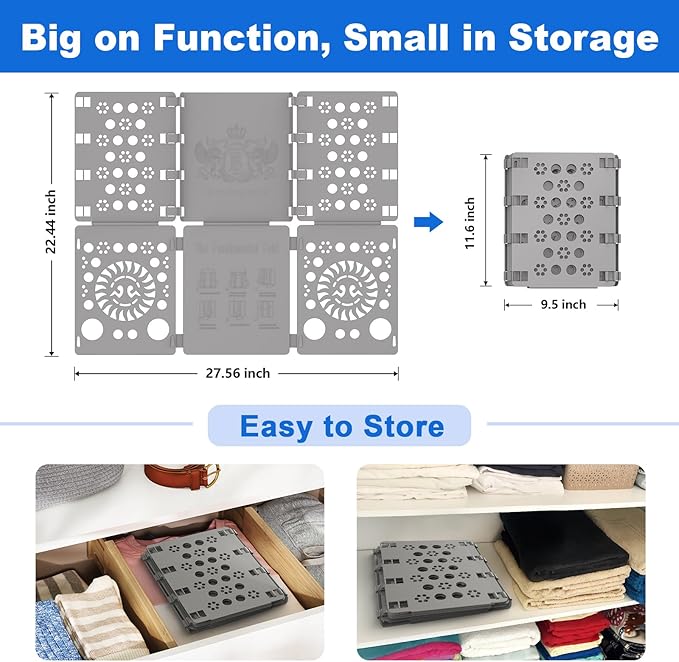 BoxLegend V3 Shirt Folding Board t Shirts Clothes Folder Durable Plastic Laundry folders Folding Boards, Gray