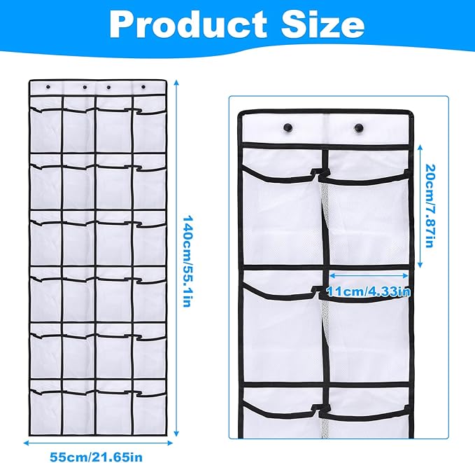 Over The Door Organizer For Cruise Ships|Magnetic Door Organizers with 24-Pocket for Cruise Ship|55"x21"|Cruise Over the Door Organizer,Magnetic Shoe Rack for Cruise,Behind-Door Storage