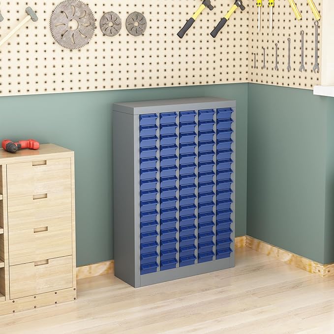75 Drawer Tool Storage Cabinet with ABS Drawers, Bolt and Nut Organizer Parts Box, Hardware Shelving Unit for Garage and Workshop