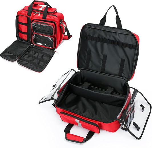 Empty First Aid Organizer - Trauma, Emergency Medical Bag for Nurses & Home Health Care (Bag Only)