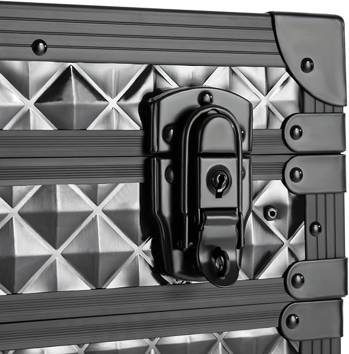 Rolling Makeup Case with Wheels and Locks, Cosmetology Case Makeup Train Case for Salon Barber Large Beauty Salon Luggage Rolling Lockable Makeup Train Extendable Tray Hairdressing (Style 3)