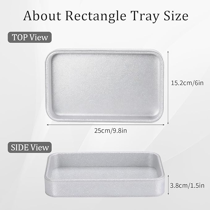 GORESE PU Leather Valet Tray, Nightstand Organizer Tray for Cologne, Watch, Key Bowl & Daily Essentials, Silver EDC Jewelry Tray for Desk Organization, Modern Gift for Him or Her
